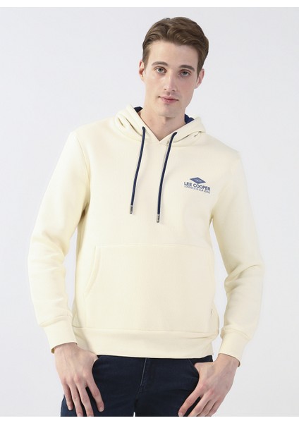 Kapüşon Yaka Kırık Beyaz Erkek Sweatshirt 231 Lcm 241013 Fabıan Kırık Beyaz