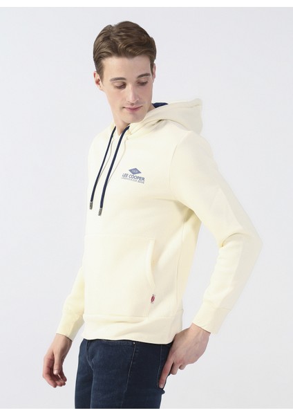 Kapüşon Yaka Kırık Beyaz Erkek Sweatshirt 231 Lcm 241013 Fabıan Kırık Beyaz