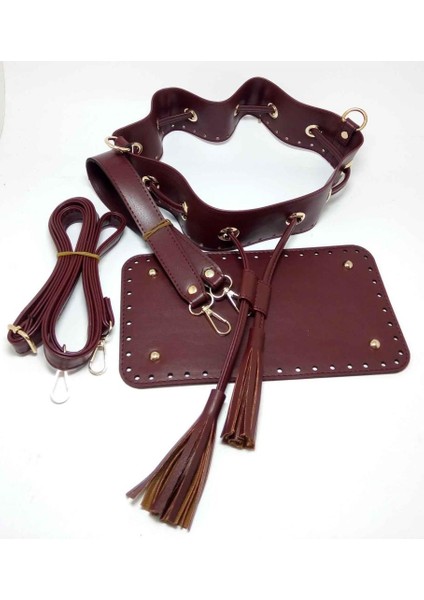 Bordo Renk Torba Çanta Seti