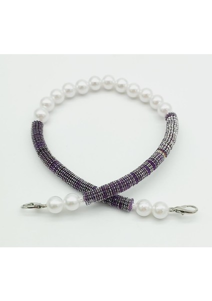 45 cm Akrilik Pullu Incili Çanta Sapı No:8