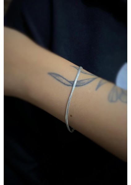 Gümüş Plakalı Zincir Bileklik UC4656E6