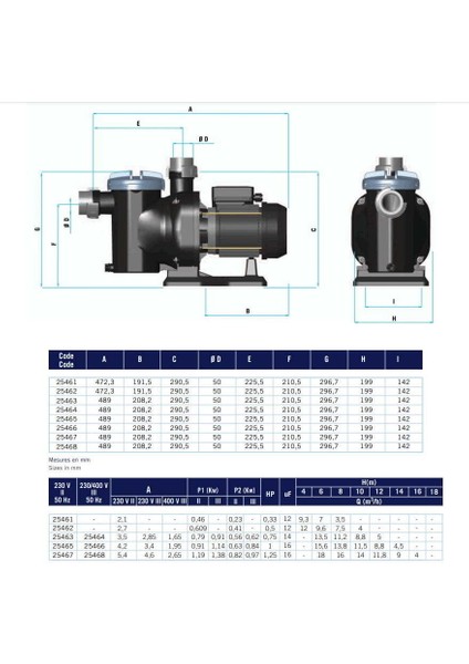 Havuz Pompası Sena 1 Hp 380 Volt