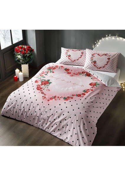 Taç Çift Kişilik Nevresim Takımı - Lover Pembe
