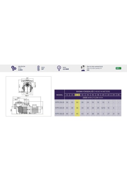 Prime-Kpr 3 Hp 380 V Havuz Pompası modelleri