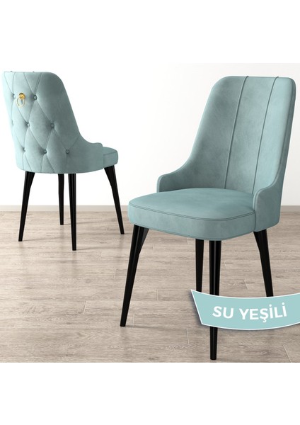 Concept Enoa Serisi, Siyah Gürgen Ayaklı Sandalye, 1.sınıf Babyface Kumaş Sandalye, Gold Halkalı, 1 Adet