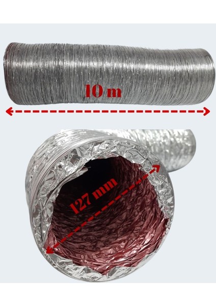 yapıürünleri 127MM çap Alüminyum Aspiratör Davulumbaz havalandırma Borusu