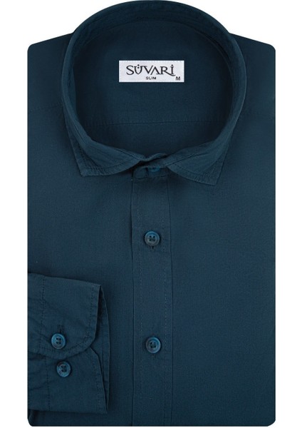 Slim Fit Lacivert Erkek Gömlek fiyatları