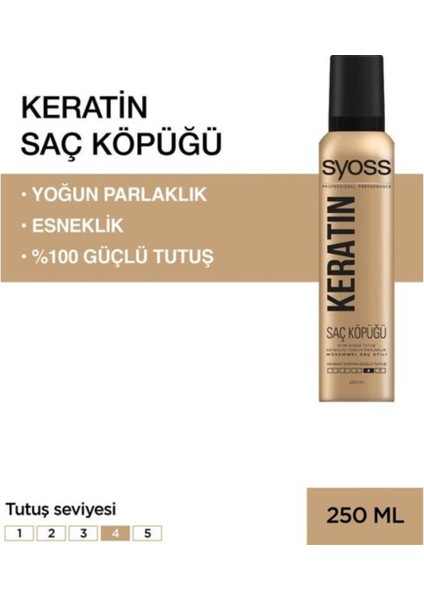 Keratin 48 Saat Etkili Güçlü Tutuş Saç Köpüğü 250 ml