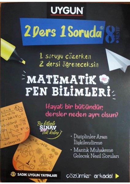 Sadık Uygun Yayınları 8. Sınıf LGS 2 Ders 1 Soruda Matematik Fen Soru Bankası