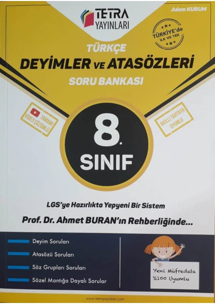 Tetra Yayınları 8.sınıf Lgs Türkçe Deyimler ve Atasözleri Soru Bankası