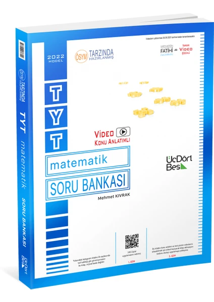 ÜçDörtBeş Yayınları TYT Matematik Soru Bankası - Yeni Baskı