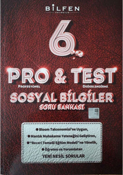 Bilfen Yayınları 6. Sınıf Pro&Test Sosyal Bilgiler Yeni Nesil Soru Bankası