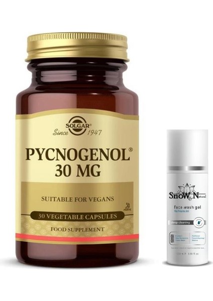 Pycnogenol 30 Mg 30 Kapsül + Yüz Temizleme Jeli 100ML Hediyeli