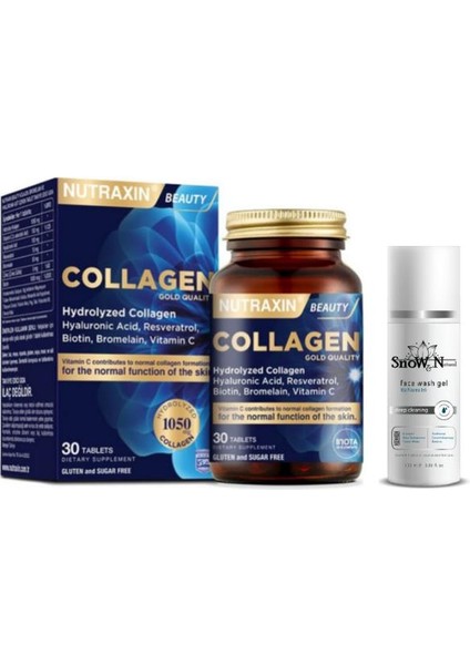 Collagen Hidrolize 30 Tablet + Yüz Temizleme Jeli 100ML Hediyeli