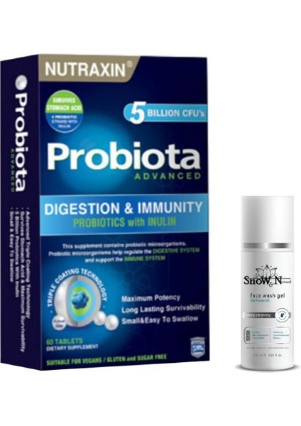 Probiota Advanced 60 Tablet Probiyotik Takviyesi + Yüz Temizleme Jeli 100ML Hediyeli