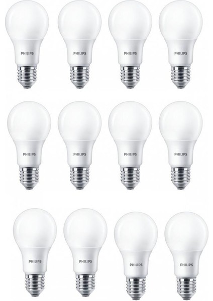 8w (60w) Led Ampul Sarı 2700k (12 Adet) Tasarruflu Lamba