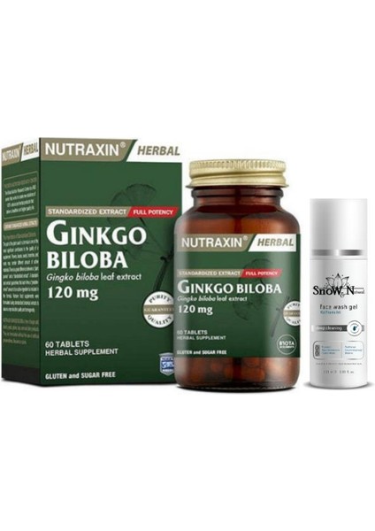 Ginkgo Biloba 120 Mg 60 Kapsül + Yüz Temizleme Jeli 100ML Hediyeli