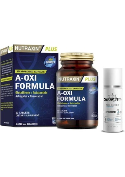 A Oxi Formula 60 Kapsül Gıda Takviyesi + Yüz Temizleme Jeli 100ML Hediyeli