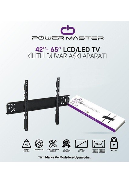 42''-65'' Sabit Lcd-Led Tv Duvar Askı Aparatı