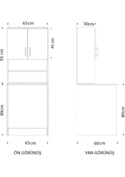 Modaayka Deep Banyo Dolabı Çamaşır Makinesi Dolabı 22du66 Banyo Dolabı Modaayka