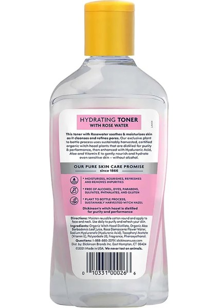 Witch Hazel Gül Suyu Içeren Nemlendirici Tonik 473ML