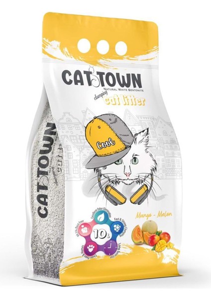 Cat Town Mango Melon Kokulu Bentonit Ince Taneli Kedi Kumu 10 Lt