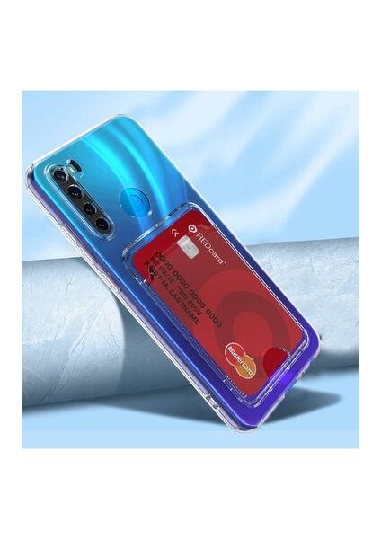 Xiaomi Redmi Note 8 Kılıf Kartlıklı Şeffaf Setra Clear Silikon Kapak