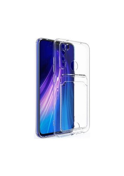Xiaomi Redmi Note 8 Kılıf Kartlıklı Şeffaf Setra Clear Silikon Kapak