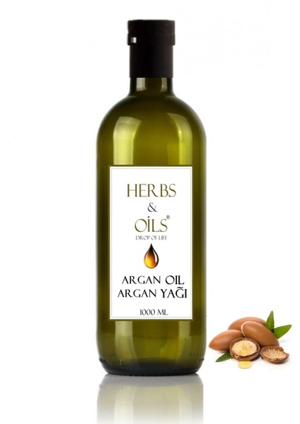 Herbs & Oils Argan Oil  Argan Yağı 1000 ML Soğuk Sıkım