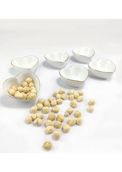 Porselen 6'lı Kalpli Kase Yaldızlı 7 cm - H-7g 66906