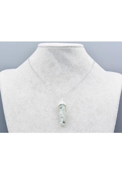 Hakiki Doğal Larimar Taşı Orgonit Kolye Ucu 1.kalite 001
