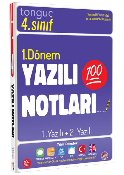 Tonguç Akademi Tonguç Yayınları 4. Sınıf Yazılı Notları 1. Dönem 1 ve 2. Yazılı