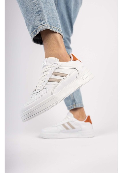 Unisex Garantili Ortopedik Hafif Esnek Sağlam Sneaker Spor Ayakkabı CNS.176 Beyaz Oranj fiyatları