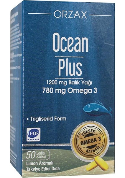 Ocean Plus 1200 Mg Saf Balık Yağı Omega3 50 Kapsül -VA573