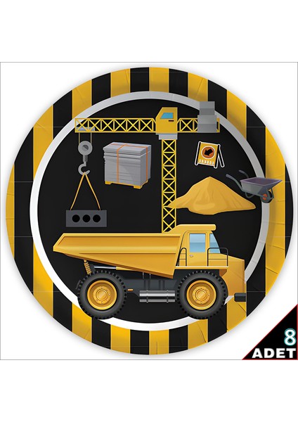 Inşaat Partisi Karton Tabak - 23CM x 8 Adet fiyatları