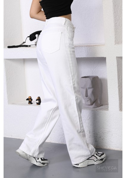 Beyaz Bol Paça Salaş Pantolon modelleri