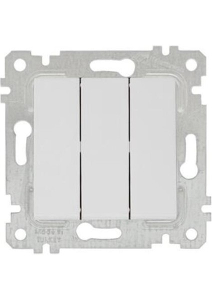 Rita Beyaz Mek+Tuş Üçlü Anahtar (6ADET) Mutlusan