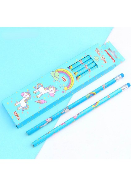 12 Adet/takım Karikatür Unicorn Kalem Hb Kroki Öğeleri Çizim Kırtasiye Öğrenci Okul Ofis Malzemeleri Çocuklar Hediyeler