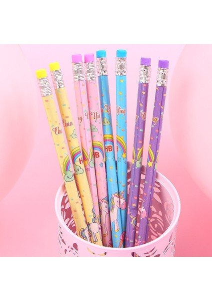 12 Adet/takım Karikatür Unicorn Kalem Hb Kroki Öğeleri Çizim Kırtasiye Öğrenci Okul Ofis Malzemeleri Çocuklar Hediyeler fiyatları