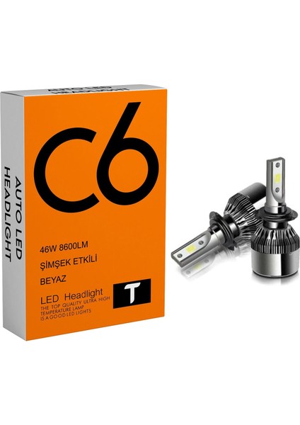 LED Xenon 2 Adet H8-H9 LED Xenon 46W 8600LM 6500K Far Ampülü Seri =t-T-Xen