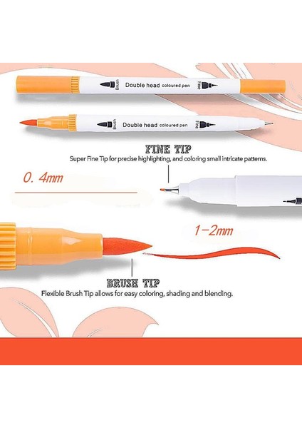 Renkli Sanat Kroki Işaretleyici Çizim Seti Çift Kafa Suluboya Fırçası modelleri