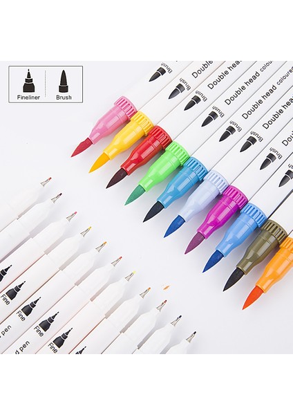 Renkli Sanat Kroki Işaretleyici Çizim Seti Çift Kafa Suluboya Fırçası fırsatları