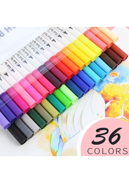 Renkli Sanat Kroki Işaretleyici Çizim Seti Çift Kafa Suluboya Fırçası