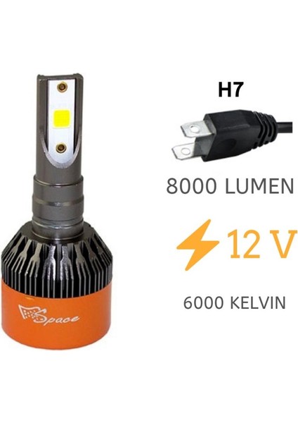 LED Far Ampulü Beyaz 48W 12V 8000LM H7 / LAAM90 fiyatları