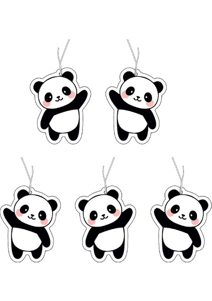Jethızında 5'li Set Sevimli Panda Tasarımlı Dekoratif Oto Kokusu