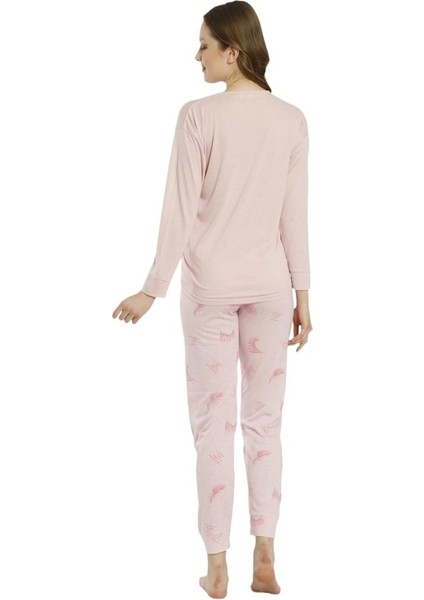 Desenli Uzun Kol Viskon Bayan Pijama Takım fiyatları