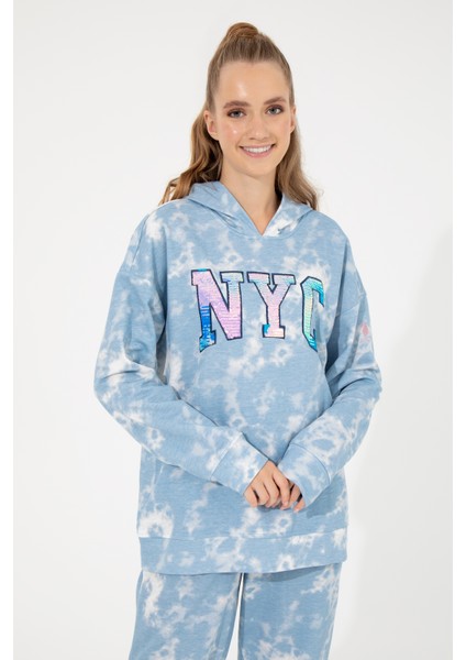 Kadın Mavi Sweatshirt 50254460-VR036 fiyatları