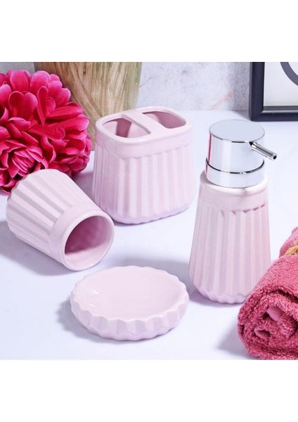 Ksv Stonware 4 Lü Banyo Seti Takımı - Sıvı Sabunluk Seti MSB-06888 fiyatları