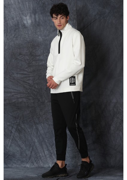 Mark Erkek Sweatshirt Kırık Beyaz