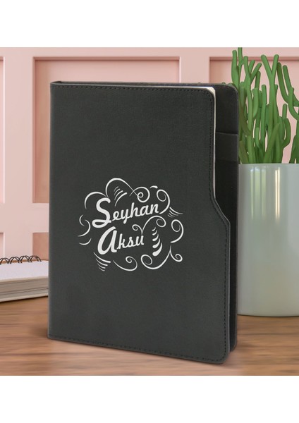 Gift Kişiye Özel Isimli Siyah Termo Deri Not Defteri 15X21CM-6 fiyatları
